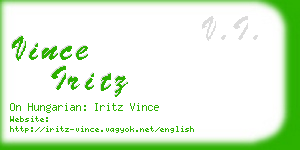 vince iritz business card